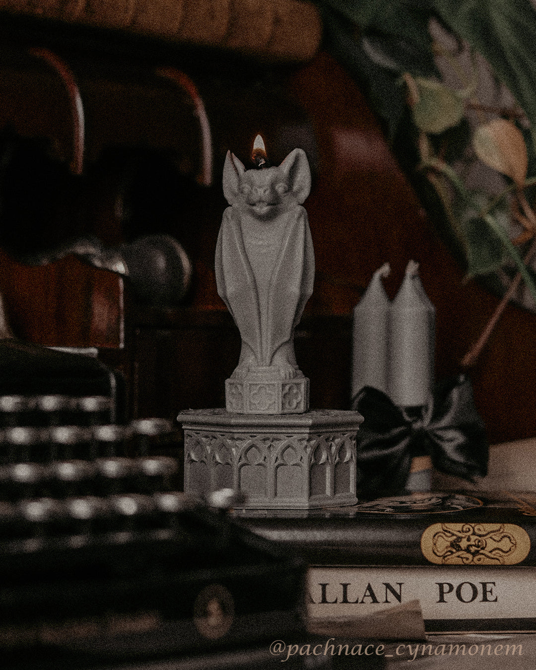 Gothic Statue Bat Candle